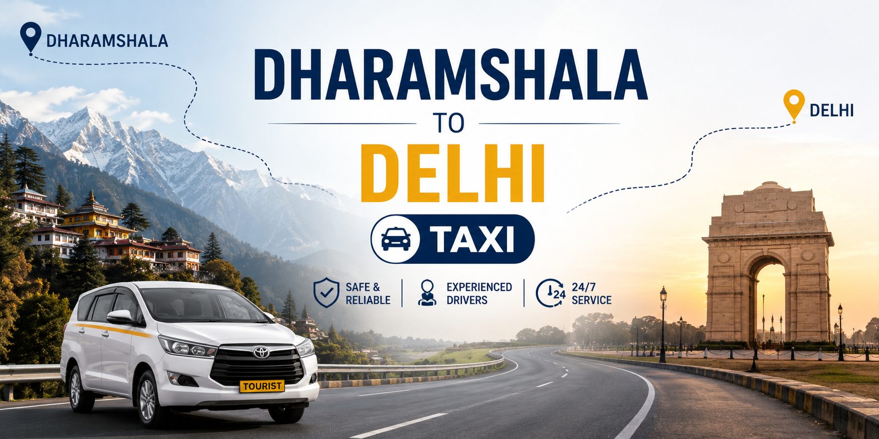 Dharamshala to Delhi Taxi